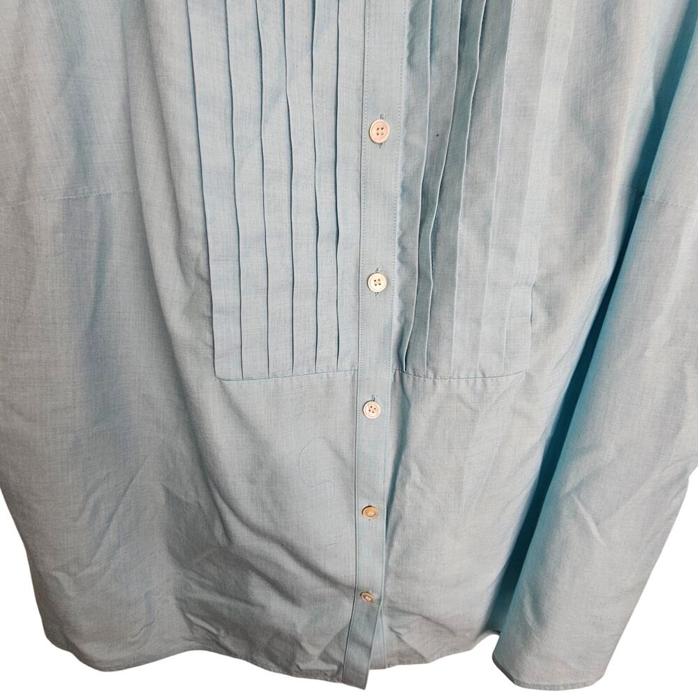 Talbots Pleated Front Button Up Blouse Office Cas… - image 3